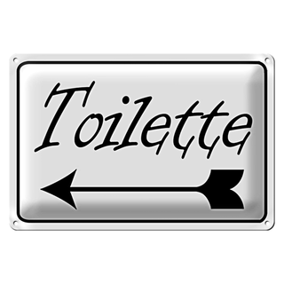 Blechschild Toilette 30x20cm Pfeil links WC