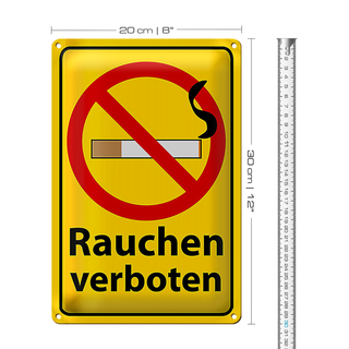 Blechschild Hinweis 20x30cm Rauchen Verboten