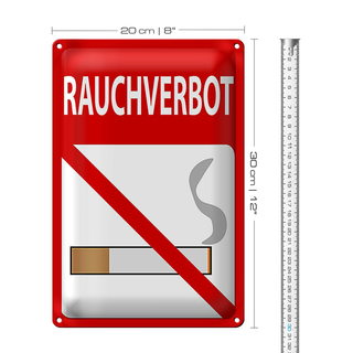 Blechschild Hinweis 20x30cm Rauchverbot