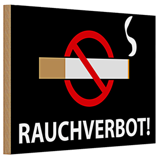 Holzschild Hinweis 30x20cm Rauchverbot