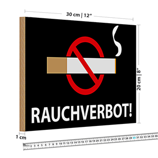 Holzschild Hinweis 30x20cm Rauchverbot