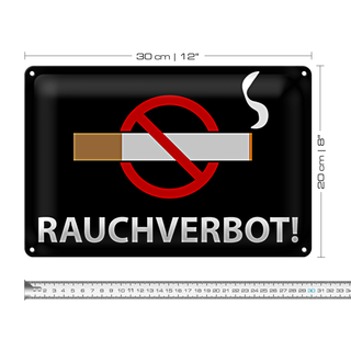 Blechschild Hinweis 30x20cm Rauchverbot
