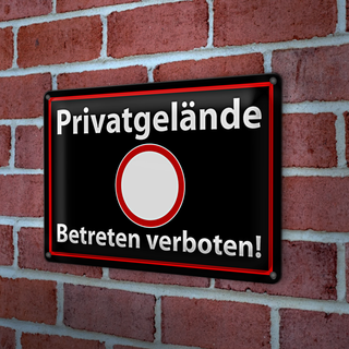 Blechschild Hinweis 30x20cm Privatgelände betreten verboten