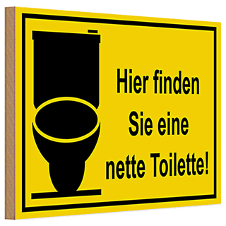Holzschild Spruch 30x20cm Hier finden sie nette Toilette