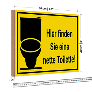 Holzschild Spruch 30x20cm Hier finden sie nette Toilette