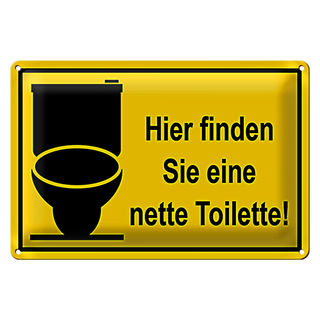 Blechschild Spruch 30x20cm Hier finden sie nette Toilette