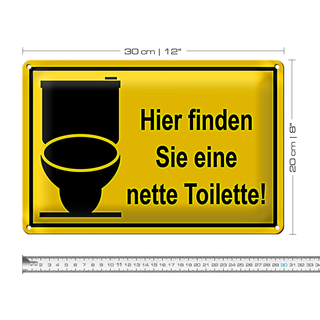 Blechschild Spruch 30x20cm Hier finden sie nette Toilette