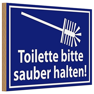 Holzschild WC 30x20cm Toilette bitte sauber halten