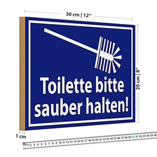 Holzschild WC 30x20cm Toilette bitte sauber halten