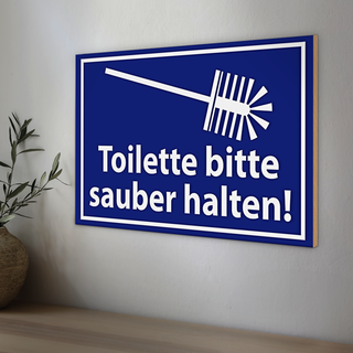 Holzschild WC 30x20cm Toilette bitte sauber halten