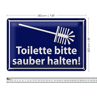 Blechschild WC 30x20cm Toilette bitte sauber halten