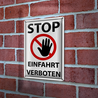 Blechschild Hinweis 20x30cm Stop Einfahrt verboten