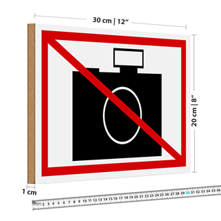 Holzschild Hinweis 30x20cm Fotografieren verboten