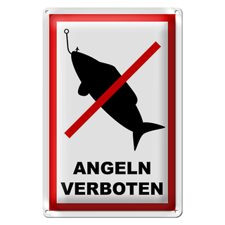 Blechschild Hinweis 20x30cm Angeln verboten