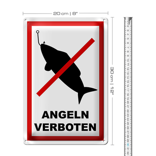 Blechschild Hinweis 20x30cm Angeln verboten