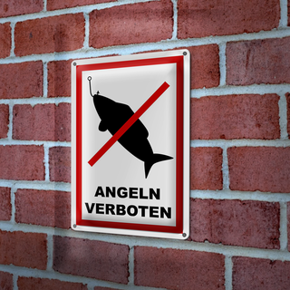 Blechschild Hinweis 20x30cm Angeln verboten