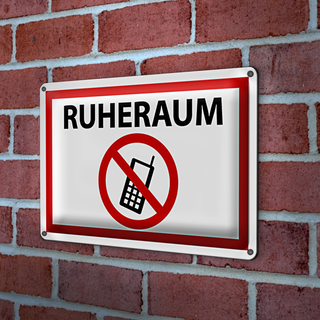 Blechschild Hinweis 30x20cm Ruheraum Handy verboten