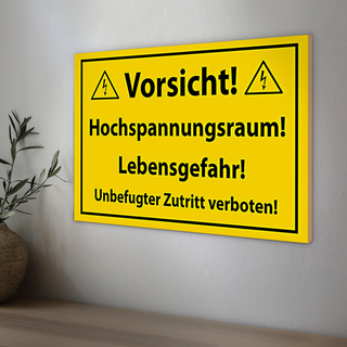 Holzschild Vorsicht 30x20cm Hochspannungsraum Lebensgefahr