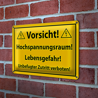 Blechschild Vorsicht 30x20cm Hochspannungsraum Lebensgefahr