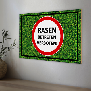 Holzschild Hinweis 30x20cm Rasen Betreten verboten
