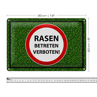 Blechschild Hinweis 30x20cm Rasen Betreten verboten