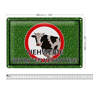 Blechschild Viehweide 30x20cm Betreten verboten