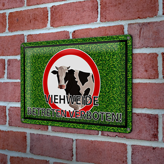 Blechschild Viehweide 30x20cm Betreten verboten