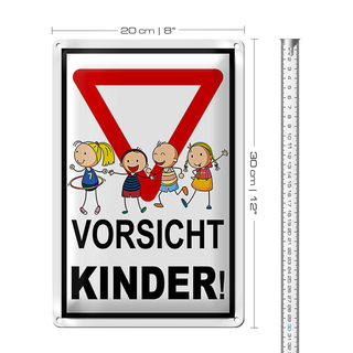 Blechschild Warnschild 20x30cm Vorsicht Kinder