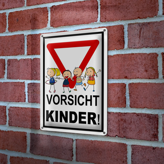 Blechschild Warnschild 20x30cm Vorsicht Kinder
