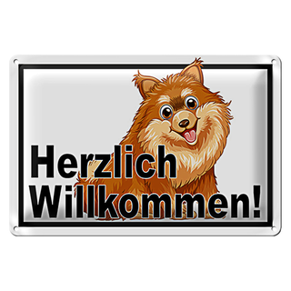 Blechschild Spruch 30x20cm Herzlich Willkommen