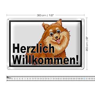 Blechschild Spruch 30x20cm Herzlich Willkommen