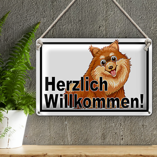 Blechschild Spruch 30x20cm Herzlich Willkommen