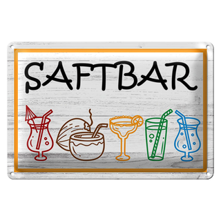 Blechschild Saftbar 30x20cm Cocktails Party
