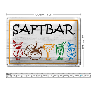 Blechschild Saftbar 30x20cm Cocktails Party