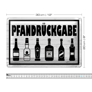 Blechschild Hinweis 30x20cm Pfandrückgabe
