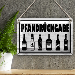 Blechschild Hinweis 30x20cm Pfandrückgabe