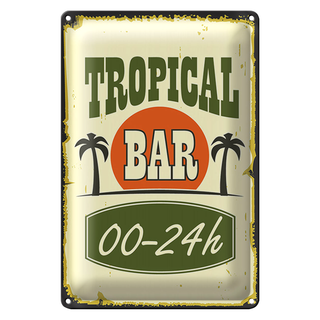 Blechschild 20x30cm Tiki Bar 00 - 24 h