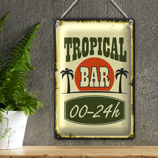 Blechschild 20x30cm Tiki Bar 00 - 24 h