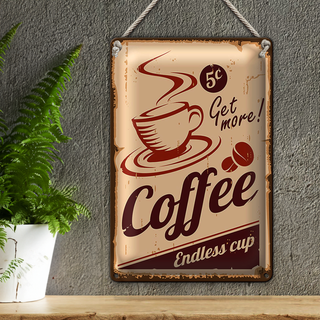 Blechschild Retro 20x30cm Coffee Endless cup Kaffee