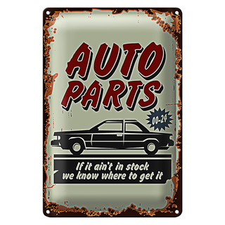Blechschild Retro 20x30cm Auto Parts Teile Service