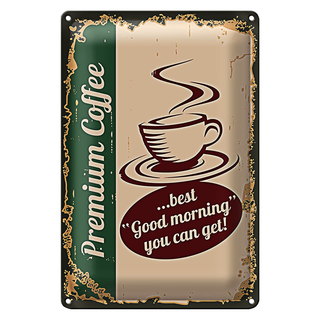 Blechschild Retro 20x30cm Kaffee Premium Coffee
