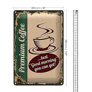 Blechschild Retro 20x30cm Kaffee Premium Coffee