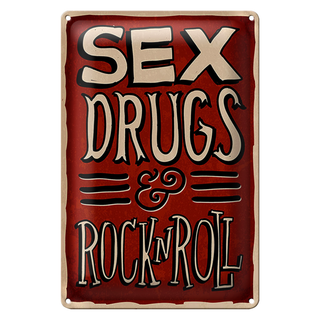 Blechschild Spruch 20x30cm Sex drugs Rock n Roll