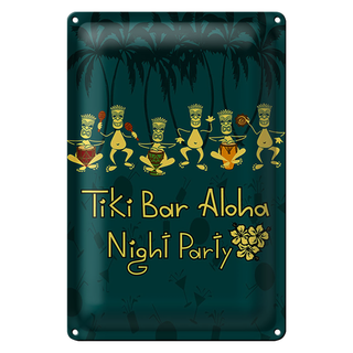 Blechschild Tiki Bar Aloha 20x30cm Hawaii Beach Cocktails