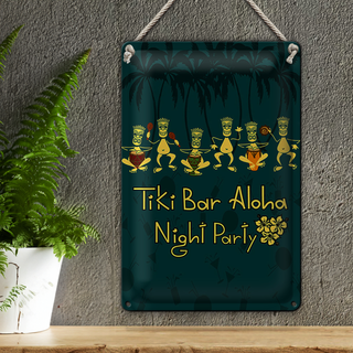 Blechschild Tiki Bar Aloha 20x30cm Hawaii Beach Cocktails
