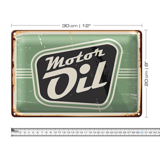Blechschild Retro 30x20cm Motor oil Motoröl Auto