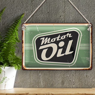Blechschild Retro 30x20cm Motor oil Motoröl Auto