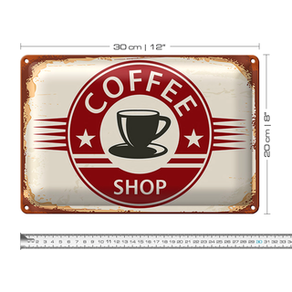 Blechschild Retro 30x20cm Coffee Shop Kaffee Tasse