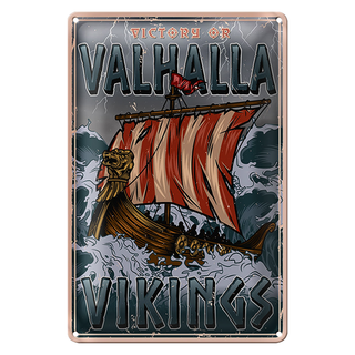 Blechschild Schiff 20x30cm Valhalla Vikings