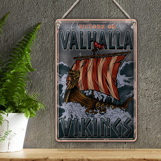Blechschild Schiff 20x30cm Valhalla Vikings